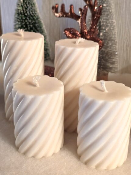 Stumpenkerze Swirl, 4er Set